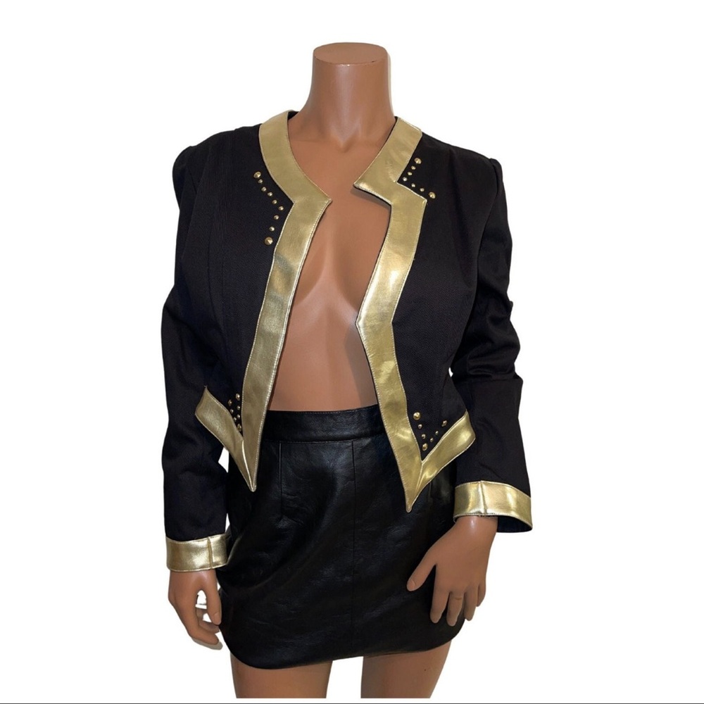 Vintage Black and Gold Women's Jacket